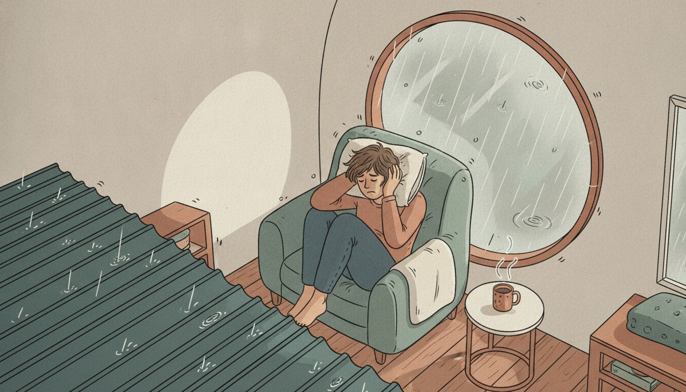 雨音がうるさい